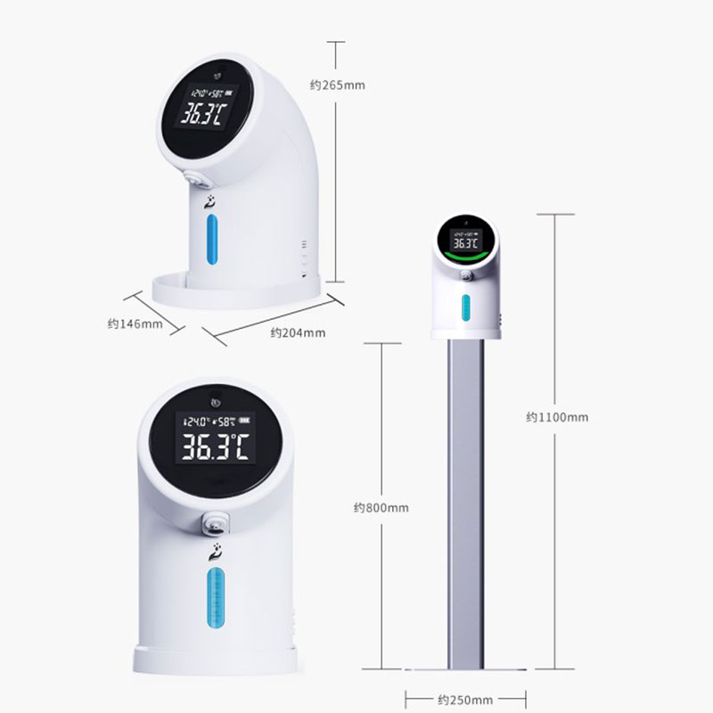 Nước rửa tay tự động phân phối với nhiệt kế hồng ngoại đeo tay